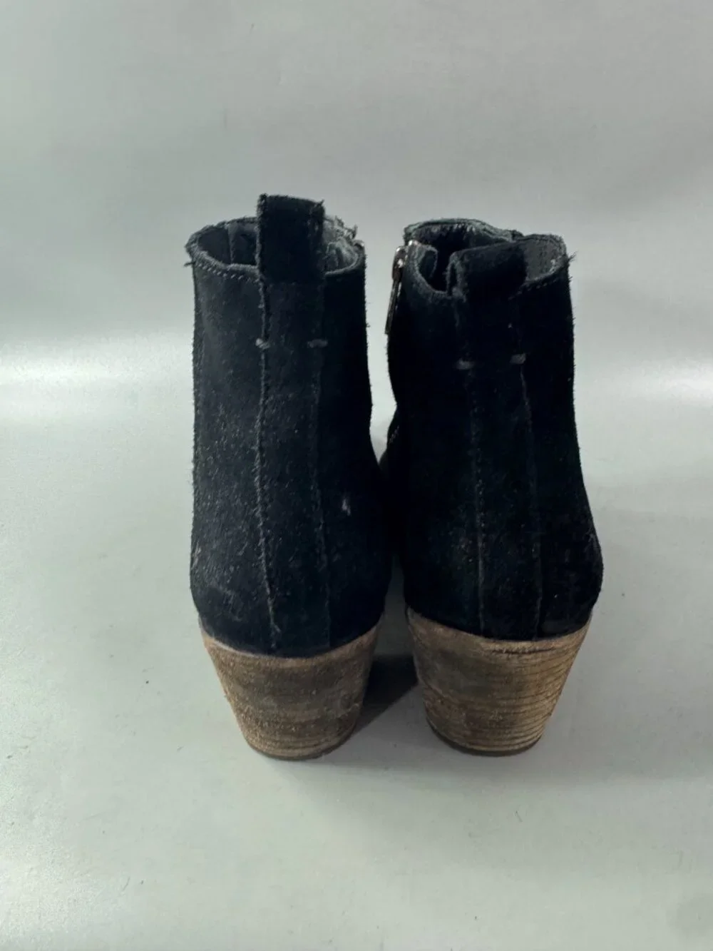 FRYE Women’s Alton Chelsea Ankle Boots Black Leather Block Heels Boho Western 10